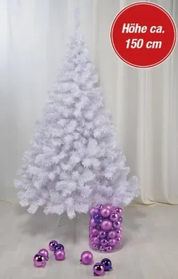 Produktbild von 150 cm hoher Christbaum in weiß Weihnachtsbaum Tannenbaum Kunststoff 150 cm hoch mit Ständer