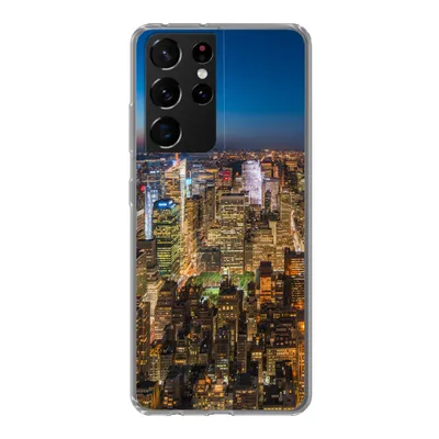 Produktbild von MuchoWow® Handyhülle Schutzhülle Hülle für Samsung Galaxy S21 Ultra New York - Farben - Nacht Silikon Softcase Handy Hülle - Mobiltelefon