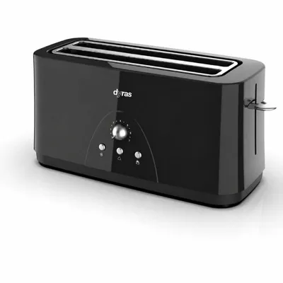 Imagen del producto de Dyras T-2X2B, 1400 W, tostadora para 4 rebanadas, ranuras largas, 25 cm, con función de descongelación, color