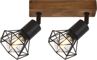 Obrázek produktu pro Nástěnné a stropní bodové svítidlo dub / matná černá E14 2x40W Zeus 3138 Rabalux