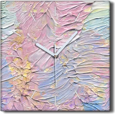 Produktbild von Coloray Hodiny Unikátní 30x30 cm  Tiché hodiny Pro obývací pokoj a kuchyň Nástěnné hodiny Plátno Černé ručičky hodin - malování