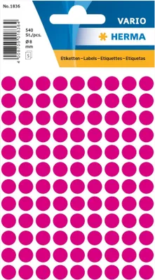 Produktbild von Herma Multi-purpose labels ø 8mm pink 540 pcs.