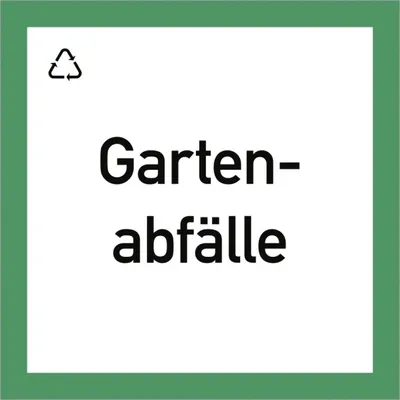 Produktbild von Dreifke® Wertstoffkennzeichnung "Gartenabfälle", Kunststoff, 300x300 mm