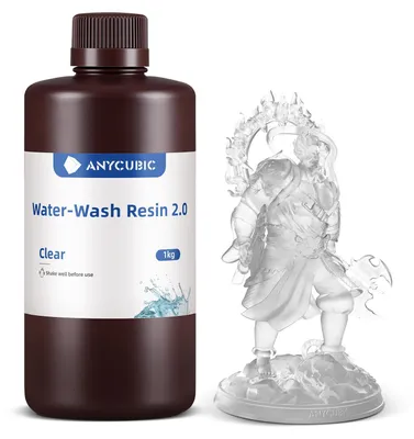 Wasserwaschbares 3D-Druckerharz 2.0, transparent, 1 kg