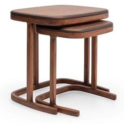 Produktbild von Brauner Beistelltisch-Set Wohnzimmer Couchtisch Garnitur Kaffeetische