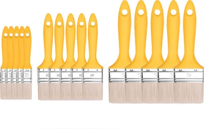 Obrázek produktu pro Sada plochých kartáčů 20 mm / 50 mm / 70 mm Řada 37 M7 - 15 kusů. Syntetické světlé štětiny, ocelové kování, plast