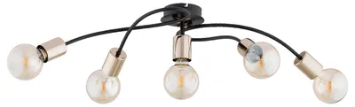 Zdjęcie produktu dla Lampa sufitowa GERSO czarno-złota 5xE27x15W metal wym:17x27x74cm IP20 Alfa