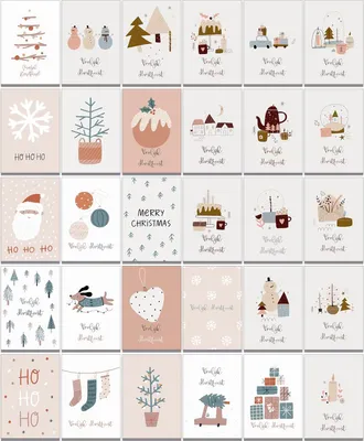 Produktbild von Karten Set Weihnachtskarten, 30 Stück, A6, mit Umschlägen, für persönliche Grüße