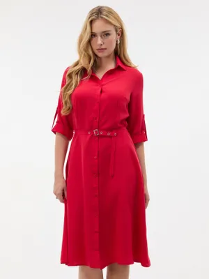 Produktbild von Orsay Kurzes, rotes A-Linien-Hemdkleid für Damen mit Kragen 34