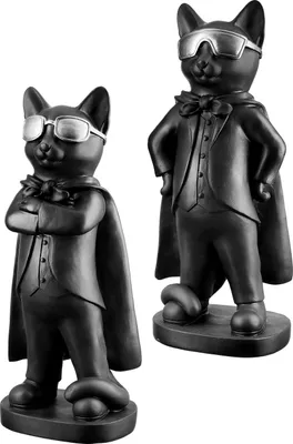 Produktbild von Gilde Figur, Katze, "Hero Cat", Kunstharz, schwarz, L. 10 cm, B. 13 cm, H. 30 cm 37866 4063387378663 2 Stück (2-fach sortiert)