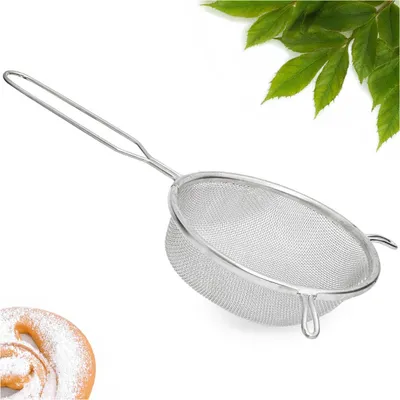 Zdjęcie produktu dla Sitko Nierdzewne 18cm Kuchenne ze Stali Nierdzewnej Uniwersalne z Uchwytem