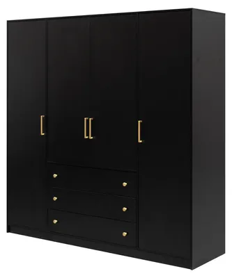 Produktbild von Masseno Drehtürenschrank IRELIA 196/200/57,5 cm 4-türig Schwarz