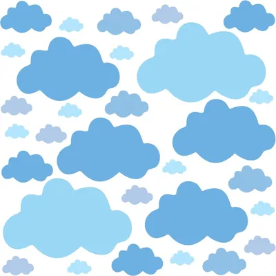 Imagen del producto de Calcomanías de nubes autoadhesivas, 30 unidades, color azul pastel, para habitaciones infantiles