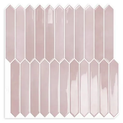 Produktbild von Wandfliesen Selbstklebend - Rosa Sechseckige Fliesen - Spritzschutz - Küche/Badezimmer - 10 Bögen 30,5x30,5 cm - Kreative Flieseninstallation - Vinylfliesen
