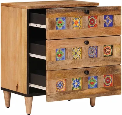 Zdjęcie produktu dla vidaXL Szafka nocna Naturalna 50 x 33 x 62 cm Lite drewno mango