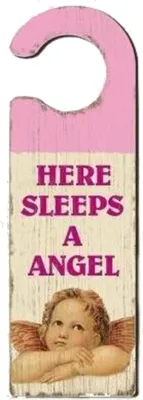 Produktbild von Türschild Türhänger - HERE SLEEPS A ANGEL - Shabby