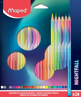 Image de Maped Crayon de couleur triangulaire NIGHTFALL étui carton de 24 pièces