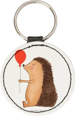 Produktbild von Mr. & Mrs. Panda Schlüsselanhänger Igel Luftballon - Weiß - Geschenk, Glückwunsch, motiv, Anhänger, Gute Laune, Taschenanhänger, edel, Ballon, Happy Birthday, Herzlichen