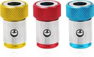 Zdjęcie produktu dla Magnetyczny uchwyt do kluczy nasadowych 1/4" sześciokątny, metalowy, 3-częściowy