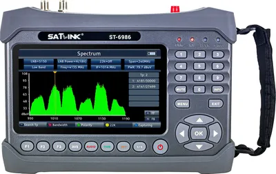 Zdjęcie produktu dla ST-6986 DVB-S/S2/T/T2/C Satellite Finder Combo Satellite TV Signal Finder Cyfrowy ręczny miernik sygnału HEVC H.265 (10 bitów) MPEG-4 z 7-calowym wyświetlaczem TFT LCD
