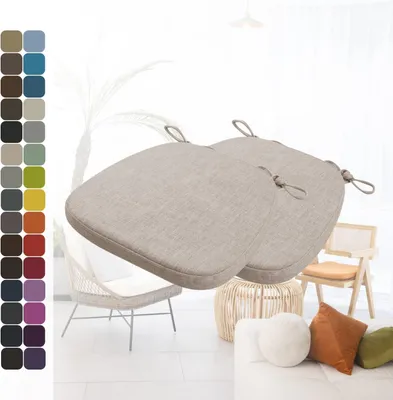 Obrázek produktu pro Sada dvou polštářů na zahradní židle, rozměry 40 x 38 x 3 cm, barva taupe, určené pro použití na zahradě