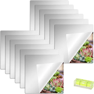 Obrázok produktu pre Samolepiace nálepky na zrkadlá, 12 kusov, 20x20 cm, akryl, vhodné na dekoráciu stien a interiérov