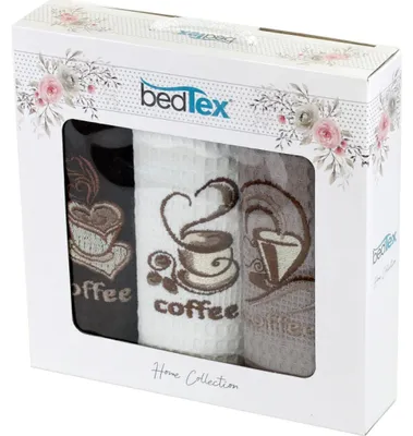 Produktbild von Waffelhandtuch-Geschenkset 3er-Set Kaffeezeit