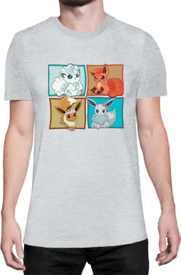 Zdjęcie produktu dla Męska Koszulka Japan Manga Anime Comics Pokemon 018, Man 2XL / Wrzosowy szary