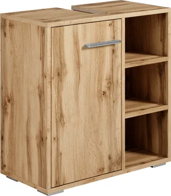 Image de Meuble vasque Neptunus - Chene - 60 x 28 x 60 cm - Meuble de salle de bain, colonne, armoire