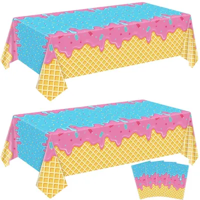 Productafbeelding van Tafelkleden voor een ijsfeest, 4 stuks, 220 x 130 cm, kunststof, kleurrijk