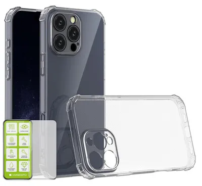 Produktbild von Für Apple iPhone 16 Pro Schock TPU Case Transparent + 0,26 H9 Glas Handy Hülle Schutz