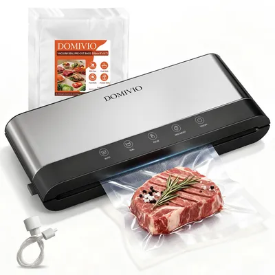 Vakuumiergerät 7-in-1 Edelstahl, LED, Sous-vide, 20 Beutel