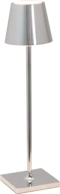 Immagine prodotto di Lampada a led da tavolo Poldina Pro Micro Cromo Lucido ricaricabile e dimmerabile con batteria fino a 12 ore