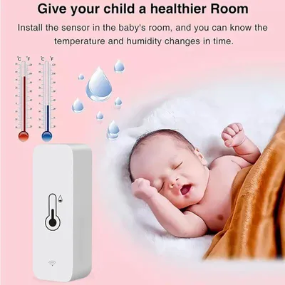 Produktbild von WLAN-Temperatur-Feuchtigkeitssensor mit Tuya-App-Kompatibilität, 4er-Set für Heim- & Outdoor-Nutzung