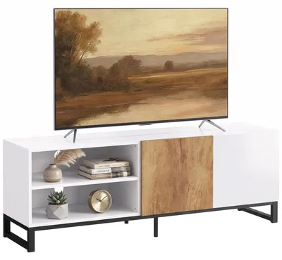 Produktbild von TV-Schrank für Fernseher bis 55 Zoll, Modernes TV-Lowboard, Weiß