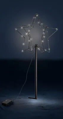 3D LED Weihnachtsstern Weihnachtsbeleuchtung Gartenstecker warmweiß für Außen