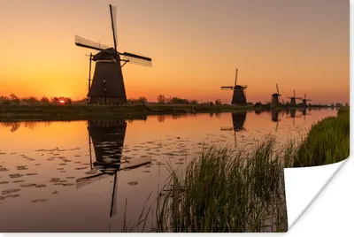 Produktbild von MuchoWow® Poster Mühle - Horizont - Holland 180x120 cm - Fotoplakat