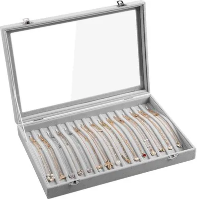 Immagine prodotto di Organizer per collane Fluwele con 15 ganci - Portagioie - con coperchio trasparente