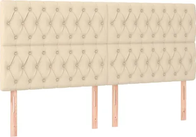 Produktbild von vidaXL Kopfteil Creme 200 x 7 x 118/128 cm Stoff