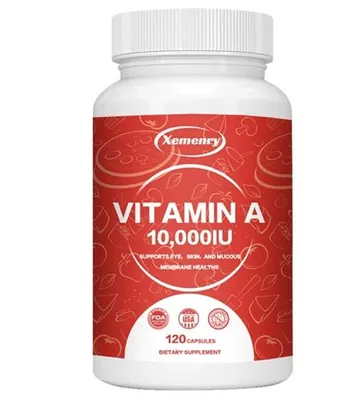 Immagine prodotto di Vitamina A 10.000IU (120 capsule) integratore alimentare, ossa, pelle, occhi, sistema immunitario, salute del corpo