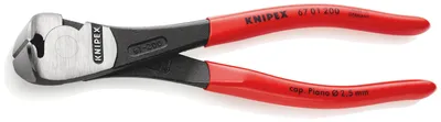 Produktbild von Knipex 67 01 200, Pinzette, Chrom-Vanadium-Stahl, Kunststoff, Rot, 200 mm, 318 g