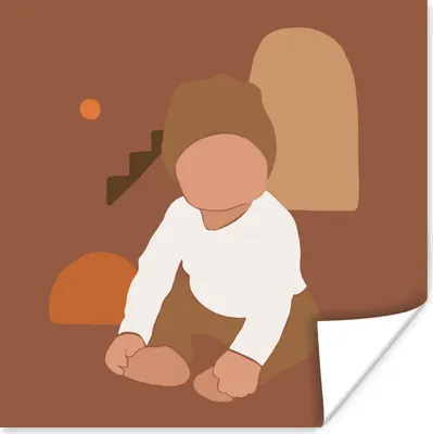 Produktbild von MuchoWow® Poster Baby - Junge - Mädchen - Abstrakt 100x100 cm - Babyzimmer