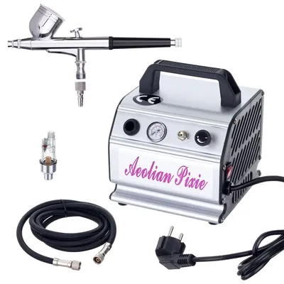 Obrázek produktu pro Airbrush sada s kompresorem a stříkací pistolí (0,3 mm), hadicí a filtrem TC Technic AS176K