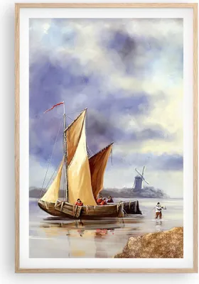 Produktbild von Gerahmtes Poster - Rahmen in heller Eiche - Fischer Schiff Fan - 61x91,5 cm - Wand Bild - Wanddeko - Wandbilder - Wandposter - Bilderrahmen - Bilder - Kunstdruck - Wandbild - P2NPA61x91-4318