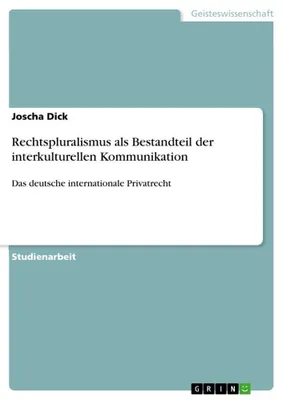 Produktbild von Rechtspluralismus als Bestandteil der interkulturellen Kommunikation