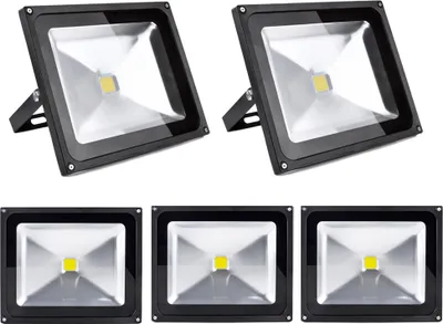 Produktbild von 5pcs 50W LED Fluter,Greenmigo IP65 Wasserdicht Schwarz Kaltweiß 120° LED Außenstrahler Fluter Flutlicht AC 85-265V Tageslichtweiß