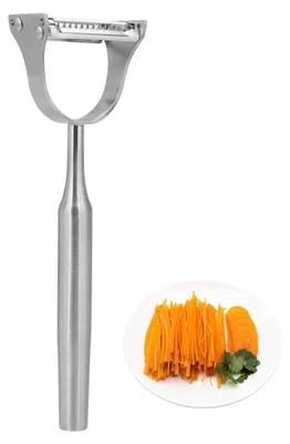 2-in-1 Gemüseschäler aus Edelstahl, Kohlreibe, Silber