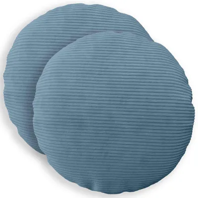 Obrázok produktu pre vidaXL Vankúšový poťah, 2 kusy, modrá farba, priemer 40 cm, materiál: cord