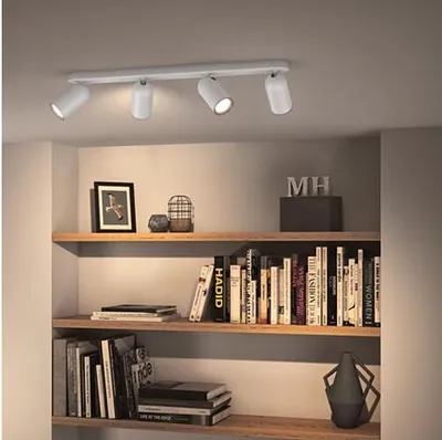 Produktbild von Philips myLiving Pongee Decken-/Wandspot, 4 x, Strahler Oberflächenbeleuchtung, GU10, 4 Glühbirne(n), LED, 220-240 V, Schwarz