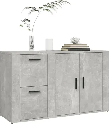 Zdjęcie produktu dla vidaXL Kredens betonowy szary 100x33x59,5 cm materiał drewnopochodny